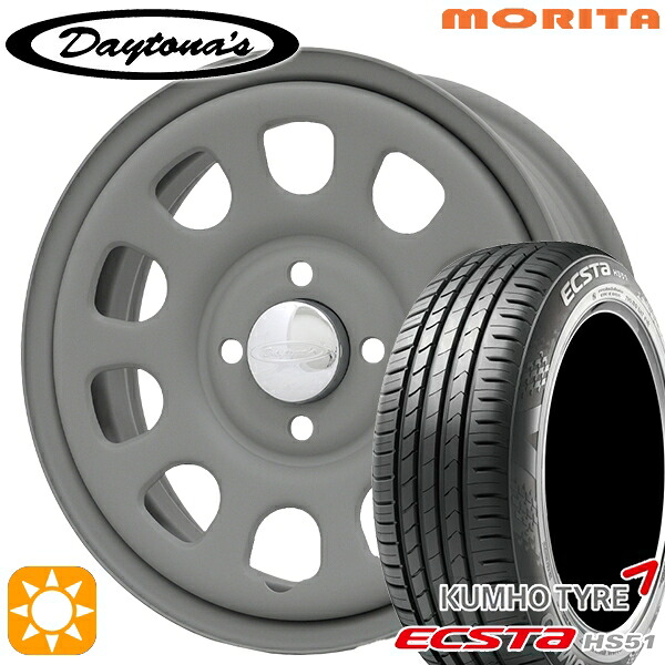 【取付対象】165/55R14 72H クムホ エクスタ HS51 MRT DAYTONA'S G2 デイトナズ マットグレー 14インチ 5.0J 4H100 サマータイヤホイールセット