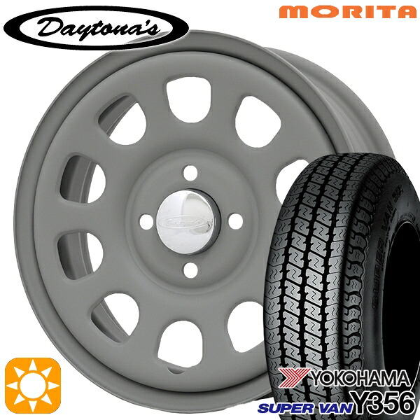 【取付対象】軽トラ 145/80R12 80/78N ヨコハマ スーパーバン Y356 MRT DAYTONA'S G2 デイトナズ マットグレー 12インチ 4.0J 4H100 サマータイヤホイールセット |エムオートギャラリー