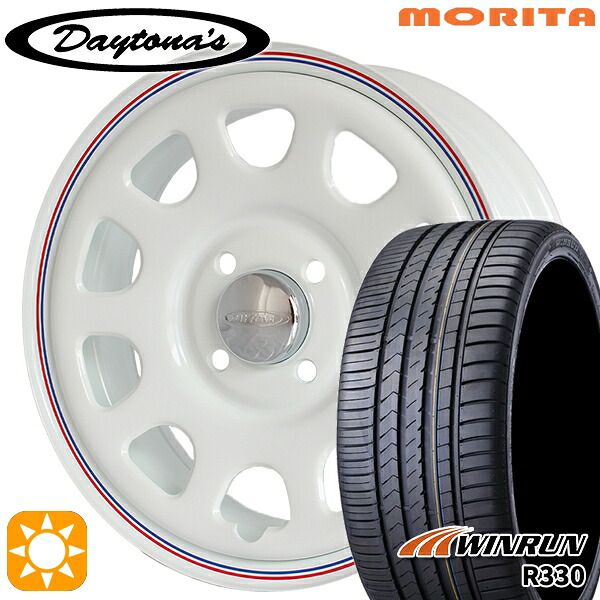【取付対象】165/55R14 72H ウィンラン R330 MRT DAYTONA'S G2 デイトナズ ホワイト 14インチ 5.0J 4H100 サマータイヤホイールセット