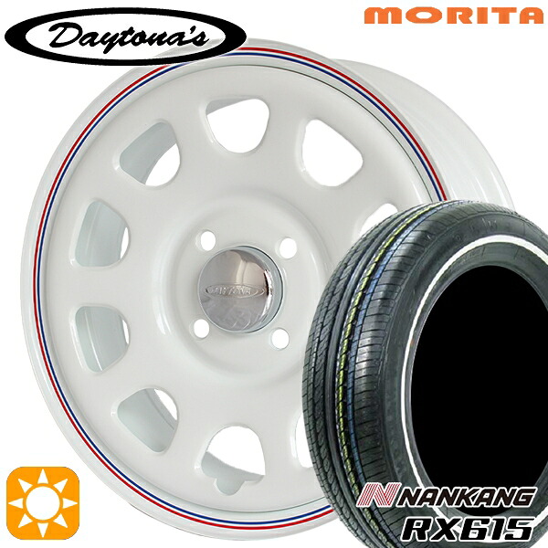 【取付対象】155/65R14 ナンカン RX615　ホワイトリボン MRT DAYTONA'S G2 デイトナズ ホワイト 14インチ 5.0J 4H100 サマータイヤホイールセット ｜エムオートギャラリー