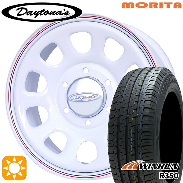 【取付対象】200系ハイエース 215/65R16 109/107T ウィンラン R350 MRT DAYTONA'S G2 デイトナズ ホワイト 16インチ 6.5J 6H139.7 サマータイヤホイールセット
