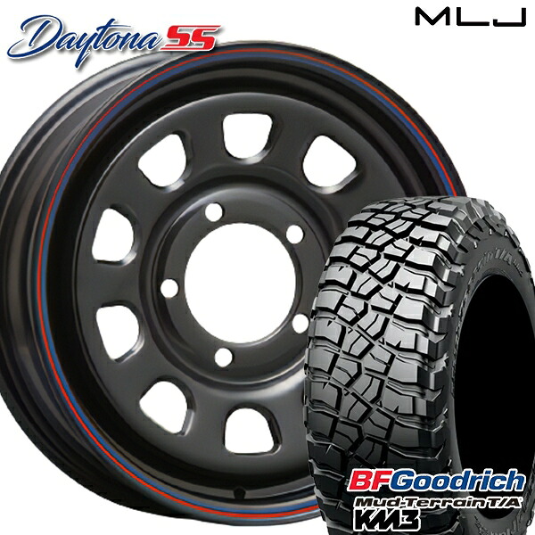【取付対象】[5本セット]ジムニー LT225/75R16 115/112Q RBL BFグッドリッチ マッドテレーン T/A KM3 MLJ デイトナ SS ブラック 16インチ 5.5J 5H139.7 サマータイヤホイールセット ｜エムオートギャラリー