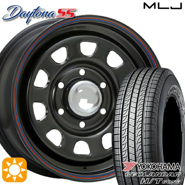 【取付対象】キャラバン専用 195/80R15 107/105L ヨコハマ ジオランダー H/T G056 MLJ デイトナ SS ブラック 15インチ 6.0J 6H139.7+45 サマータイヤホイールセット