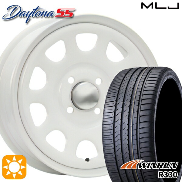 【取付対象】165/55R14 72H ウィンラン R330 MLJ デイトナ SS オールホワイト 14インチ 5.0J 4H100 サマータイヤホイールセット