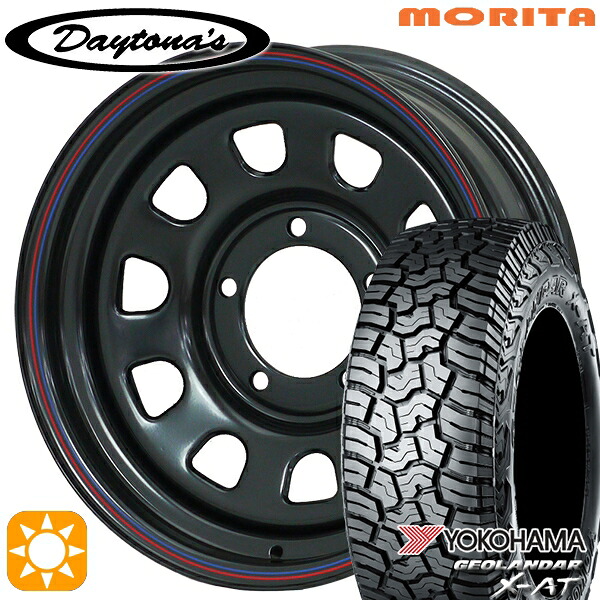 【取付対象】ジムニーシエラ ノマド 215/70R16 100/97Q ヨコハマ ジオランダー X-AT G016MRT DAYTONA'S デイトナズ ブラック 16インチ 6.0J 5H139.7 サマータイヤホイールセット