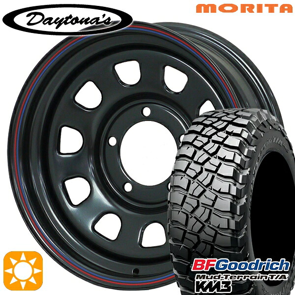 【取付対象】ジムニーシエラ ノマド 225/75R16 115/112Q RBL BFグッドリッチ マッドテレーン T/A KM3 MRT DAYTONA'S デイトナズ ブラック 16インチ 6.0J 5H139.7 サマータイヤホイールセット