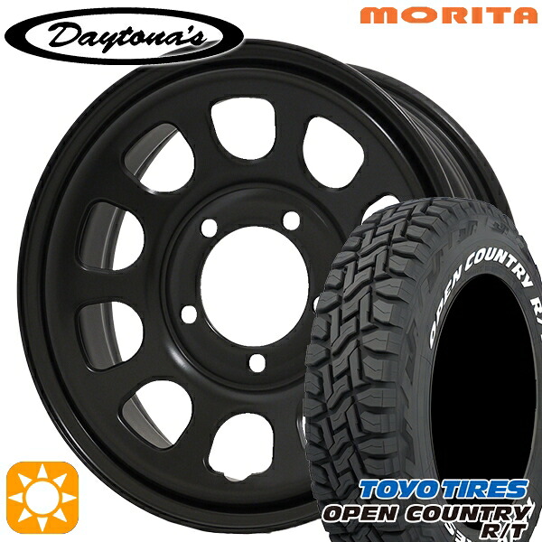 【取付対象】ジムニーシエラ ノマド 185/85R16 105/103N LT トーヨー オープンカントリー R/T ホワイトレター MRT DAYTONA'S デイトナズ マットブラック 16インチ 6.0J 5H139.7 サマータイヤホイールセット