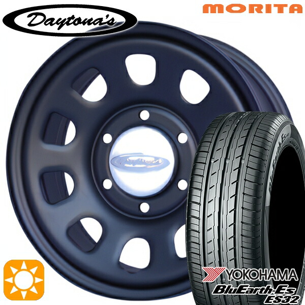 【取付対象】200系ハイエース 215/60R17 96H ヨコハマ ブルーアース ES32 MRT DAYTONA'S デイトナズ マットブラック 17インチ 6.5J 6H139.7 サマータイヤホイールセット