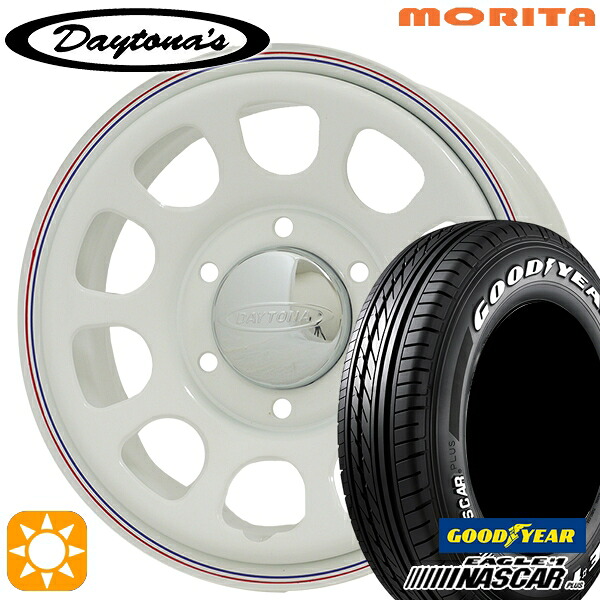 【取付対象】200系ハイエース 215/60R17C 109/107R グッドイヤー ナスカープラス MRT DAYTONA'S デイトナズ ホワイト 17インチ 6.5J 6H139.7 サマータイヤホイールセット