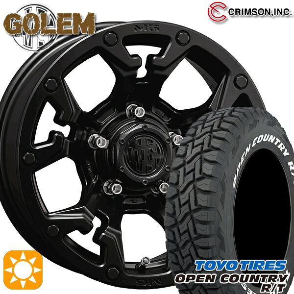 【取付対象】235/70R16 106Q トーヨー オープンカントリー R/T ホワイトレター クリムソン MG ゴーレム マットブラック 16インチ 6.0J 5H139.7 サマータイヤホイールセット |エムオートギャラリー