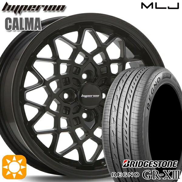 【取付対象】165/60R15 77H ブリヂストン レグノ GR-X3 MLJ ハイペリオン カルマ サテンブラック 15インチ 5.0J 4H100 サマータイヤホイールセット
