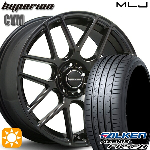 【取付対象】245/40R20 99Y XL ファルケン アゼニス FK520 MLJ ハイペリオン CVM ハーフグロスブラック 20インチ 8.5J 5H114.3 サマータイヤホイールセット