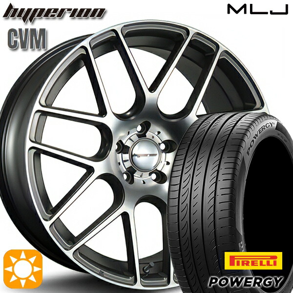 【取付対象】クラウン アコード 245/35R19 93Y XL ピレリ パワジー POWERGY MLJ ハイペリオン CVM ダイヤカット/アッシュグレー 19インチ 8.5J 5H114.3 サマータイヤホイールセット