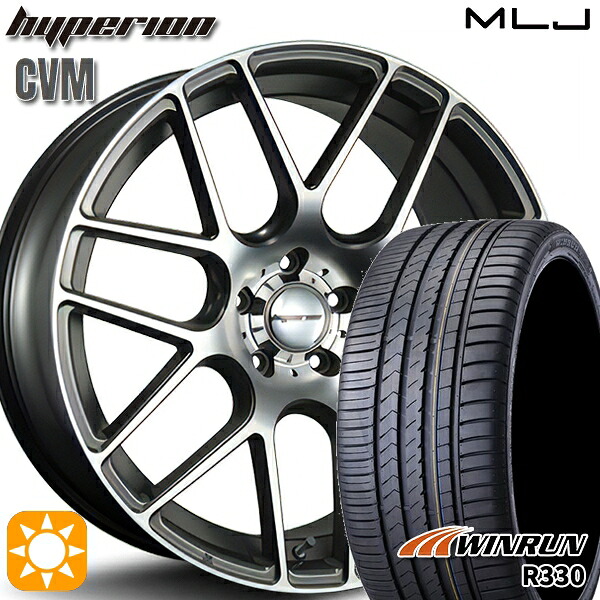 【取付対象】235/40R19 96W XL ウィンラン R330 MLJ ハイペリオン CVM ダイヤカット/アッシュグレー 19インチ 8.5J 5H114.3 サマータイヤホイールセット