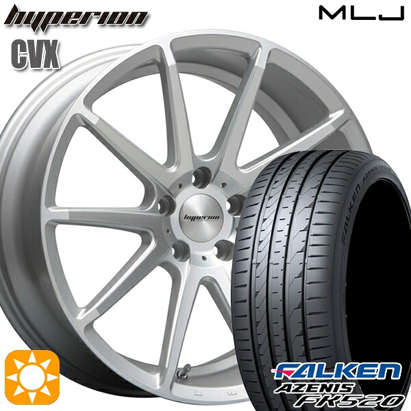 【取付対象】アルファード ヴェルファイア 245/40R19 98Y XL ファルケン アゼニス FK520 MLJ ハイペリオン CVX セミグロスポリッシュ/シルバー 19インチ 8.5J 5H114.3 サマータイヤホイールセット ｜エムオートギャラリー