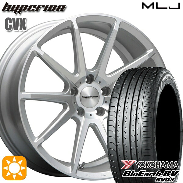 【取付対象】C-HR カローラクロス 225/45R19 96W XL ヨコハマ ブルーアース RV03 MLJ ハイペリオン CVX セミグロスポリッシュ/シルバー 19インチ 8.5J 5H114.3 サマータイヤホイールセット ｜エムオートギャラリー 136,900円