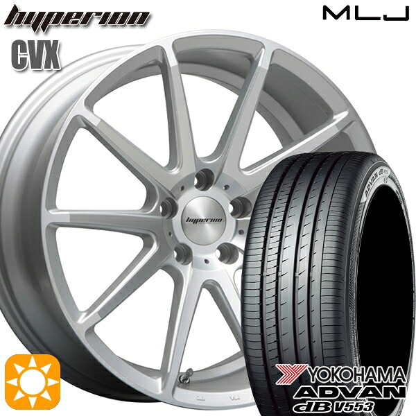 【取付対象】20/30系アルファード ヴェルファイア 235/50R18 97W ヨコハマ アドバンデシベル V553 MLJ ハイペリオン CVX セミグロスポリッシュ/シルバー 18インチ 8.0J 5H114.3 サマータイヤホイールセット |エムオートギャラリー
