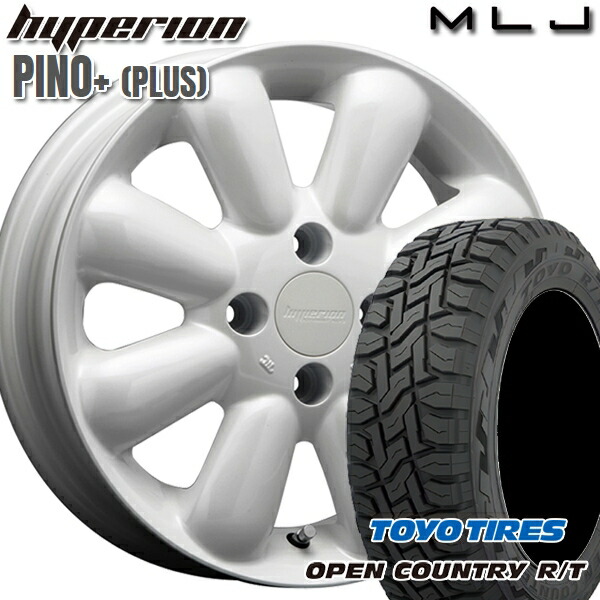 【取付対象】155/65R14 75Q トーヨー オープンカントリー R/T MLJ ハイペリオン ピノプラス パールホワイト 14インチ 4.5J 4H100 サマータイヤホイールセット