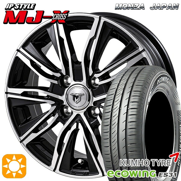 【取付対象】155/65R14 75T クムホ エコウィング ES31 モンツァ JPスタイル MJ-X MJクロス 14インチ 4.5J 4H100 +45 サマータイヤホイールセット ｜エムオートギャラリー