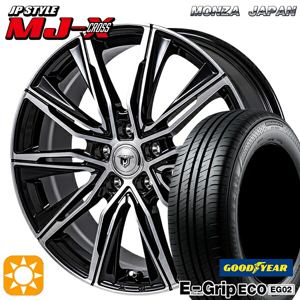 【取付対象】リーフ アクセラ 205/55R16 91V グッドイヤー エフィシェントグリップ EG02 モンツァ JPスタイル MJ-X MJクロス 16インチ 6.5J 5H114.3 サマータイヤホイールセット ｜エムオートギャラリー
