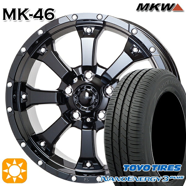 【取付対象】215/60R16 95H トーヨー ナノエナジー3プラス MKW MK-46 グロスブラック 16インチ 7.0J 5H114.3 サマータイヤホイールセット |エムオートギャラリー