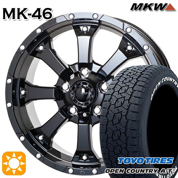 【取付対象】JEEPラングラー 285/70R17 116/113Q トーヨー オープンカントリーA/T3 ホワイトレター MKW MK-46 17インチ 7.5J 5H127 サマータイヤホイールセット