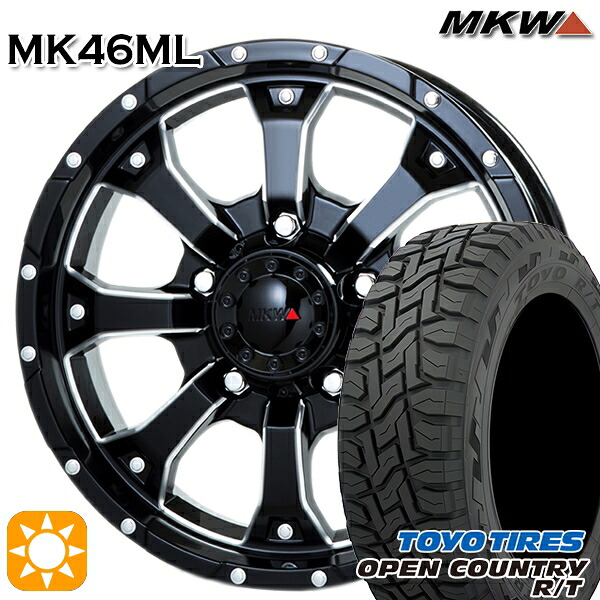 【取付対象】215/70R16 100Q トーヨー オープンカントリー R/T MKW MK-46 M/L+ ミルドブラック 16インチ 5.5J 5H139.7 サマータイヤホイールセット |エムオートギャラリー