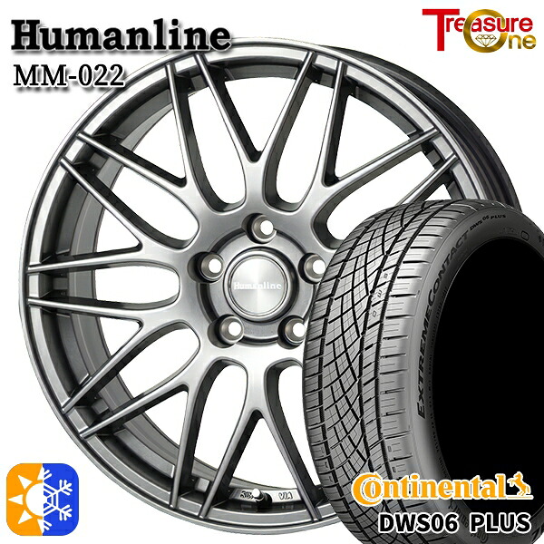 205/55R16 91W コンチネンタル DWS06+ トレジャーワン ヒューマンライン MM022 ダークグレー 16インチ 6.5J 5H100 +48 オールシーズンタイヤホイールセット
