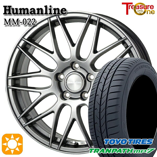 【取付対象】225/55R18 98V トーヨー トランパス mp7 トレジャーワン ヒューマンライン MM022 ダークグレー 18インチ 7.5J 5H114.3 サマータイヤホイールセット |エムオートギャラリー