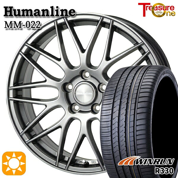 【取付対象】225/45R18 95W XL ウィンラン R330 トレジャーワン ヒューマンライン MM022 ダークグレー 18インチ 7.5J 5H114.3 サマータイヤホイールセット ｜エムオートギャラリー