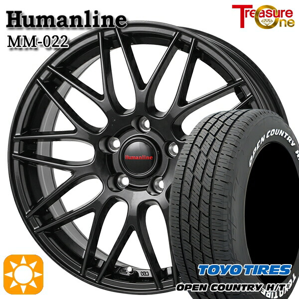 【取付対象】デリカD5 アウトランダー 225/55R18 98H トーヨー オープンカントリー H/T2 WL トレジャーワン ヒューマンライン MM022 ブラック 18インチ 7.5J 5H114.3 サマータイヤホイールセット 97,680円
