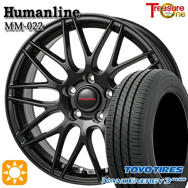 【取付対象】50プリウス インプレッサ 215/45R17 87W トーヨー ナノエナジー3プラス トレジャーワン ヒューマンライン MM022 ブラック 17インチ 7.0J 5H100 サマータイヤホイールセット