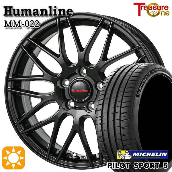 【取付対象】20/30系アルファードヴェルファイア 235/50R18 101Y XL ミシュラン パイロットスポーツ5 トレジャーワン ヒューマンライン MM022 ブラック 18インチ 7.5J 5H114.3 サマータイヤホイールセット ｜エムオートギャラリー