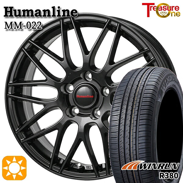 【取付対象】ヤリスクロス 205/65R16 95H ウィンラン R380 トレジャーワン ヒューマンライン MM022 ブラック 16インチ 6.5J 5H114.3 サマータイヤホイールセット