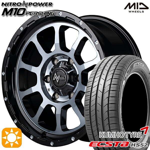 【取付対象】215/60R17 100V XL クムホ エクスタ HS52 MID ナイトロパワー M10パーシング ブラック/DCマシニング/ブラッククリア 17インチ 6.5J 6H139.7 サマータイヤホイールセット