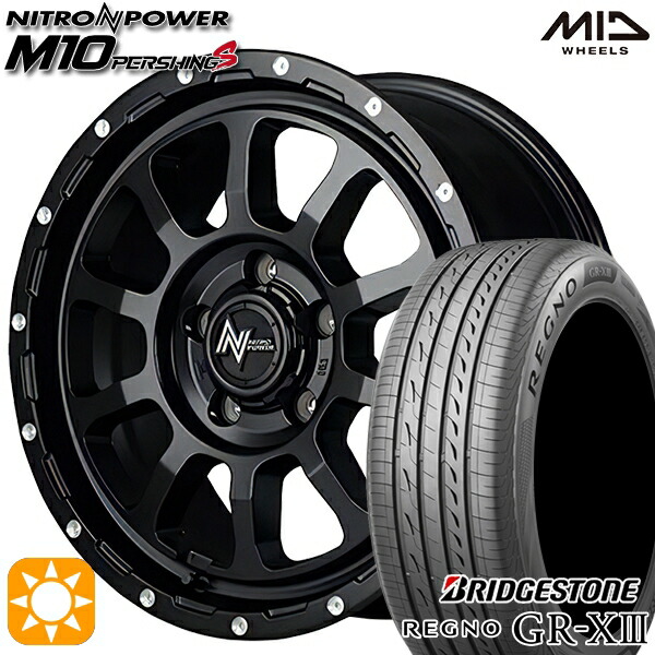 【取付対象】エスティマ ヤリスクロス 215/60R16 95V ブリヂストン レグノ GR-X3 MID ナイトロパワー M10パーシングS セミグロスブラック/マシニング 16インチ 7.0J 5H114.3 サマータイヤホイールセット