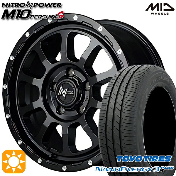 【取付対象】ヤリスクロス 205/65R16 95H トーヨー ナノエナジー3プラス MID ナイトロパワー M10パーシングS セミグロスブラック/マシニング 16インチ 7.0J 5H114.3 サマータイヤホイールセット