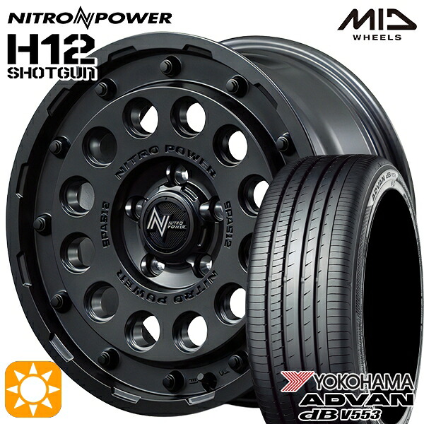 【取付対象】エスティマ ヤリスクロス 215/60R16 95V ヨコハマ アドバンデシベル V553 MID ナイトロパワー H12ショットガン バレルブラック 16インチ 7.0J 5H114.3 サマータイヤホイールセット ｜エムオートギャラリー