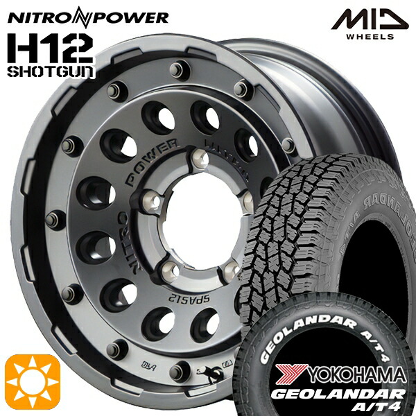 【取付対象】185/85R16 105/103N LT ヨコハマ ジオランダー A/T4 ホワイトレター MID ナイトロパワー H12ショットガン バレルブラック 16インチ 6.0J 5H139.7 サマータイヤホイールセット