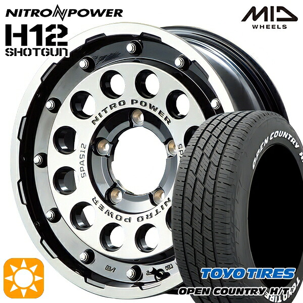 【取付対象】215/70R16 100H トーヨー オープンカントリー H/T2 WL MID ナイトロパワー H12ショットガン ブラッククリア/マシニング 16インチ 5.5J 5H139.7 サマータイヤホイールセット