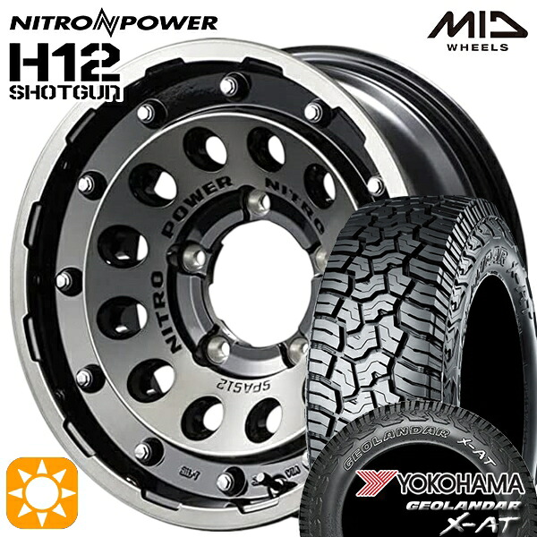 【取付対象】235/70R16 104/101Q ヨコハマ ジオランダー X-AT G016 アウトラインホワイトレター MID ナイトロパワー H12ショットガン ブラッククリア/マシニング 16インチ 6.0J 5H139.7 サマータイヤホイールセット ｜エムオートギャラリー