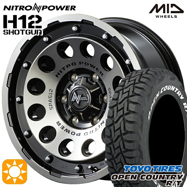 【取付対象】ランクル300 285/60R18 116Q トーヨー オープンカントリー R/T ホワイトレター MID ナイトロパワー H12ショットガン BKM 18インチ 8.0J 6H139.7 +55 サマータイヤホイールセット |エムオートギャラリー