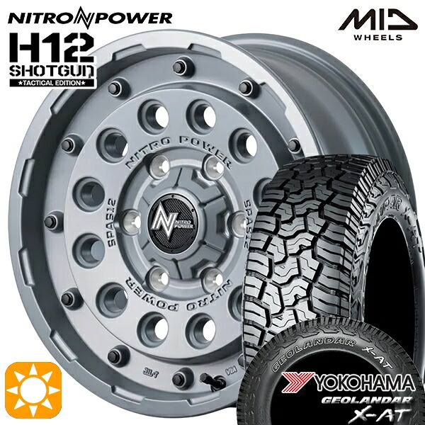 【取付対象】200系ハイエース 215/65R16 109/107Q ヨコハマ ジオランダー X-AT G016 OWL MID ナイトロパワー H12ショットガン タクティカルエディション SGK 16インチ 6.5J 6H139.7+38 サマータイヤホイールセット ｜エムオートギャラリー