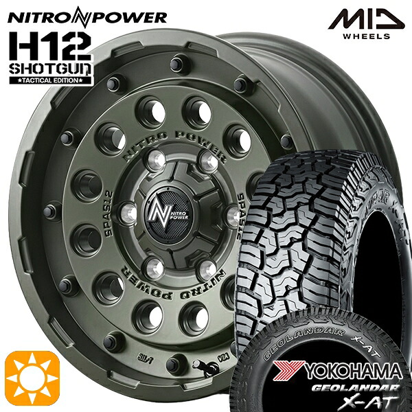 【取付対象】デリカD5 235/70R16 104/101Q OWL ヨコハマ ジオランダー X-AT G016 アウトラインホワイトレター MID ナイトロパワー H12ショットガン タクティカルエディション SOG 16インチ 7.0J 5H114.3+40 サマータイヤホイールセット