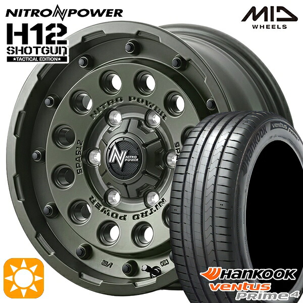 【取付対象】エスティマ ヤリスクロス 215/60R16 99V XL ハンコック veNtus PRime4 K135 MID ナイトロパワー H12ショットガン タクティカルエディション SOG 16インチ 7.0J 5H114.3+40 サマータイヤホイールセット |エムオートギャラリー