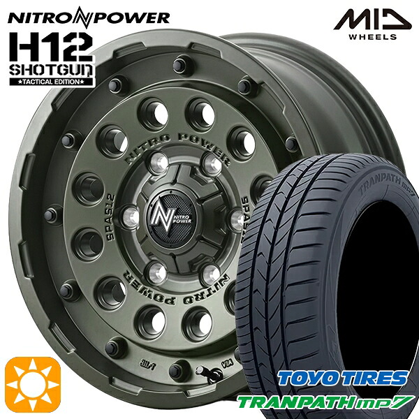 【取付対象】エスティマ ヤリスクロス 215/60R16 95H トーヨー トランパス mp7 MID ナイトロパワー H12ショットガン タクティカルエディション SOG 16インチ 7.0J 5H114.3+40 サマータイヤホイールセット