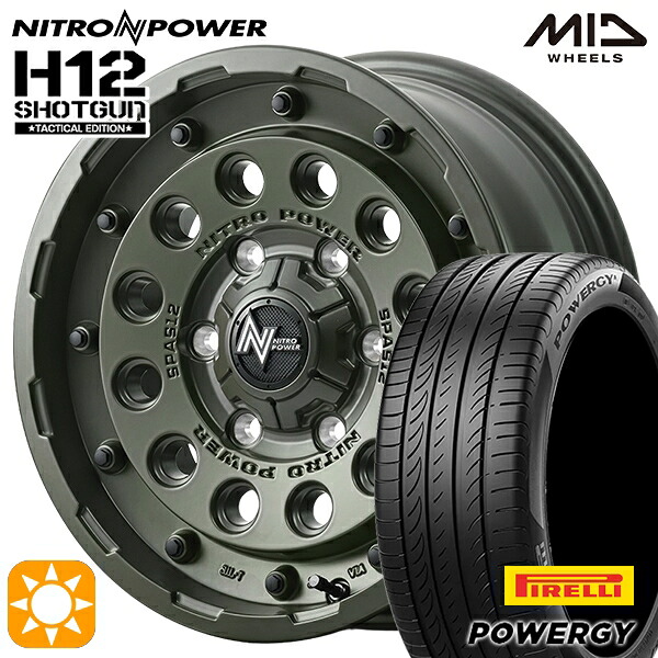 【取付対象】エスティマ ヤリスクロス 215/60R16 95H ピレリ パワジー MID ナイトロパワー H12ショットガン タクティカルエディション SOG 16インチ 7.0J 5H114.3+40 サマータイヤホイールセット