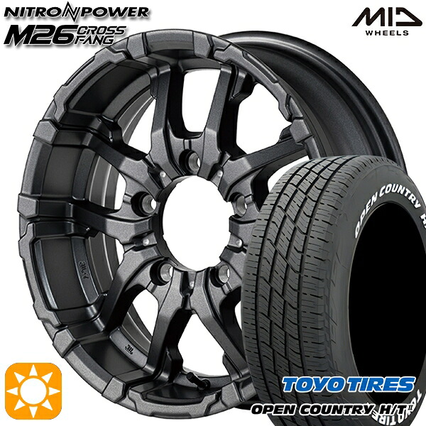 【取付対象】215/70R16 100H トーヨー オープンカントリー H/T2 WL MID ナイトロパワー M26 クロスファング バレルブラック/ドリルド 16インチ 6.0J 5H139.7 サマータイヤホイールセット |エムオートギャラリー
