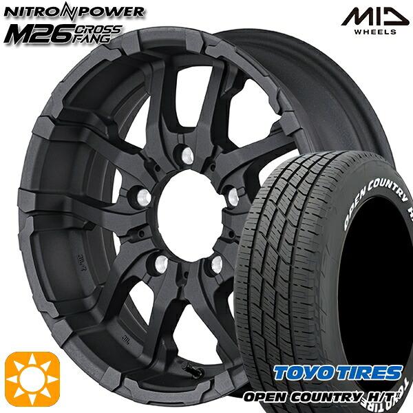 【取付対象】215/70R16 100H トーヨー オープンカントリー H/T2 WL MID ナイトロパワー M26 クロスファング ブラストブラック 16インチ 5.5J 5H139.7 サマータイヤホイールセット |エムオートギャラリー