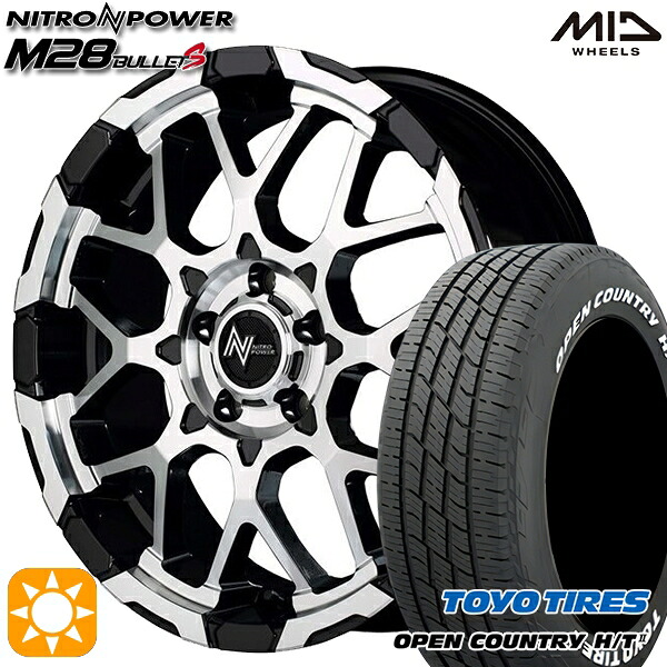 【取付対象】ヤリスクロス 205/65R16 95H トーヨー オープンカントリー H/T2 WL MID ナイトロパワー M28バレットS ブラック/ミラーカット 16インチ 7.0J 5H114.3 サマータイヤホイールセット |エムオートギャラリー